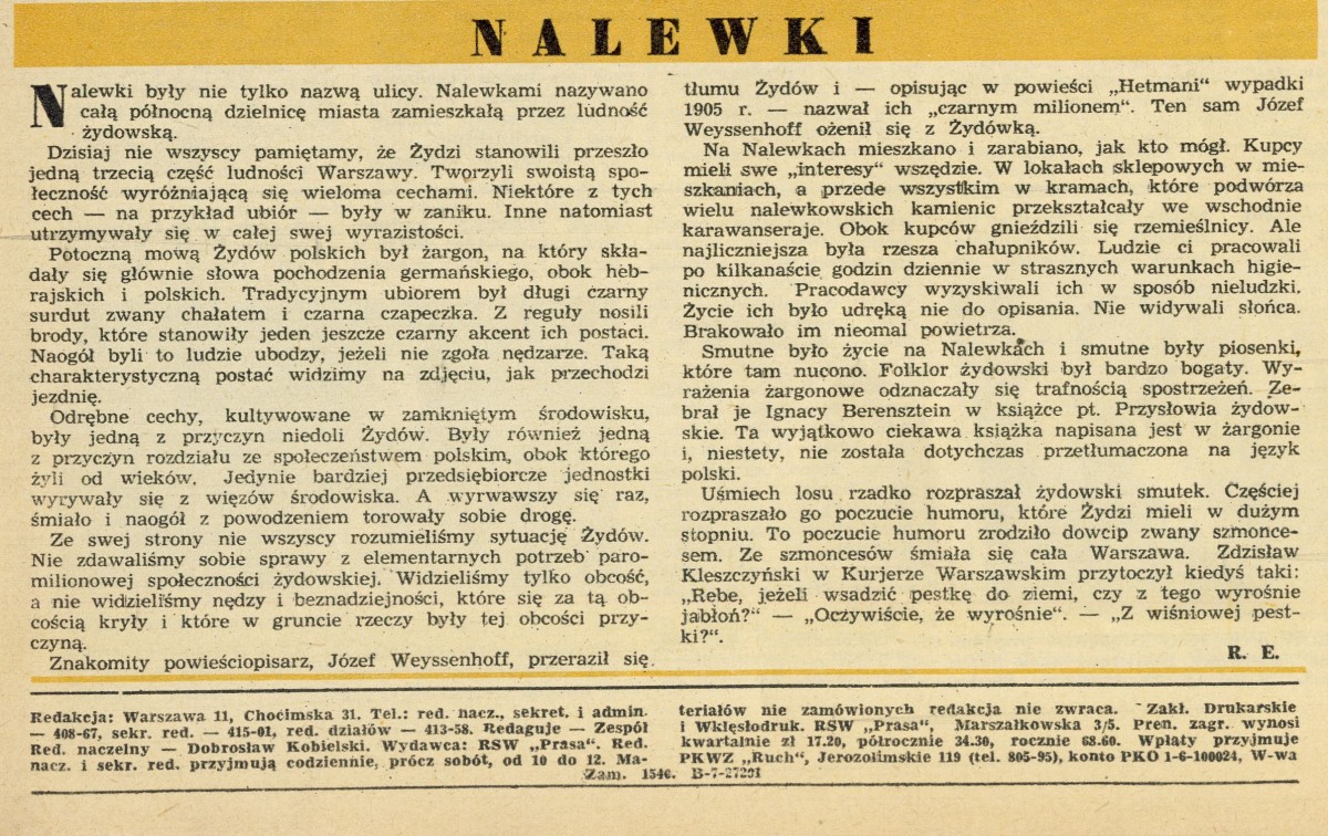 Tekst o przedwojennych 